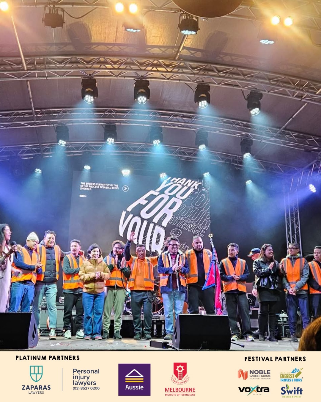 ICCL team and volunteers on stage of MOMO Fest 2026